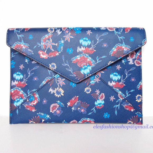 NWT Rebecca Minkoff Christy Flora Leo Leather Clutch - Picture 1 of 12